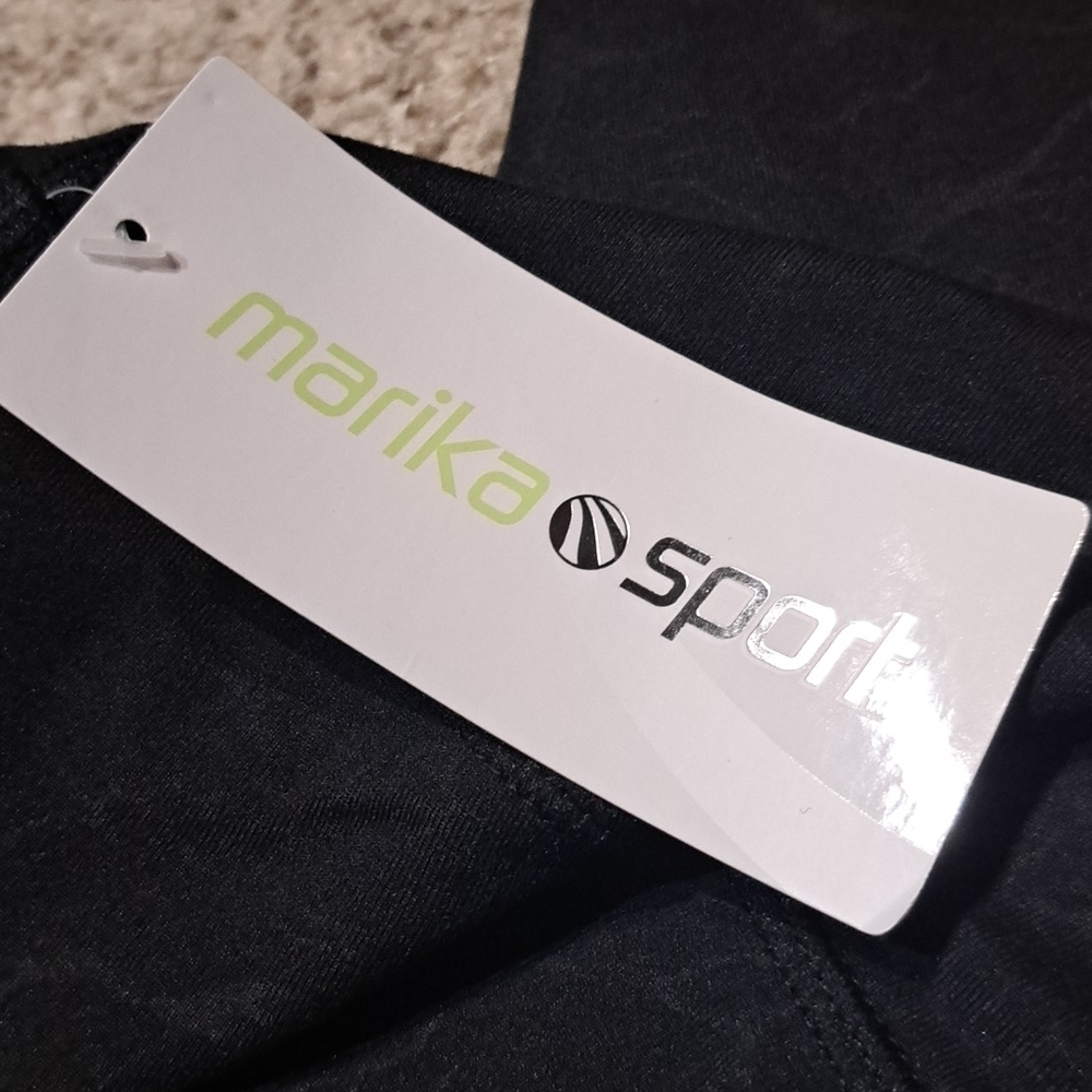 NWT MARIKA SPORT large (12-14) active capri leggings with floral pattern, $42.00 - Picture 6 of 6